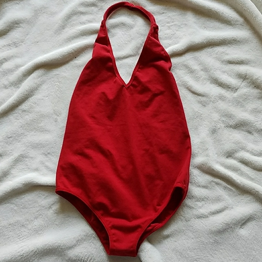 American Apparel Cotton Spandex Halter Bodysuit